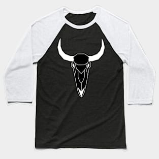 inveted Geo-Bull Skull Baseball T-Shirt